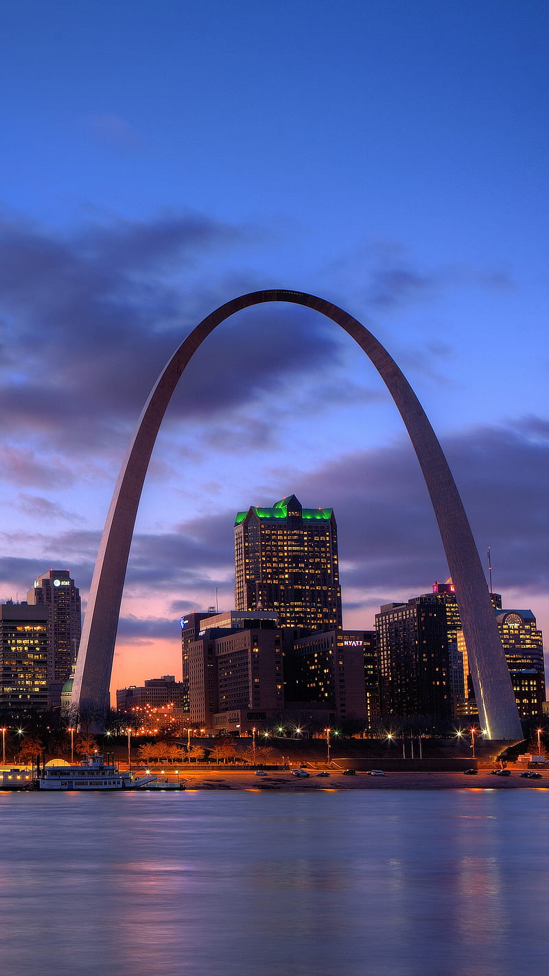 St Louis Arch, gateway arch, sunset, HD phone wallpaper
