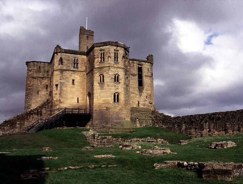 Warkworth Castle Northumberland England, warkworth castle, england, northumberland, HD wallpaper