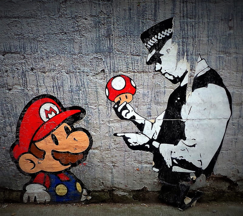 Super Mario, graphite, HD wallpaper