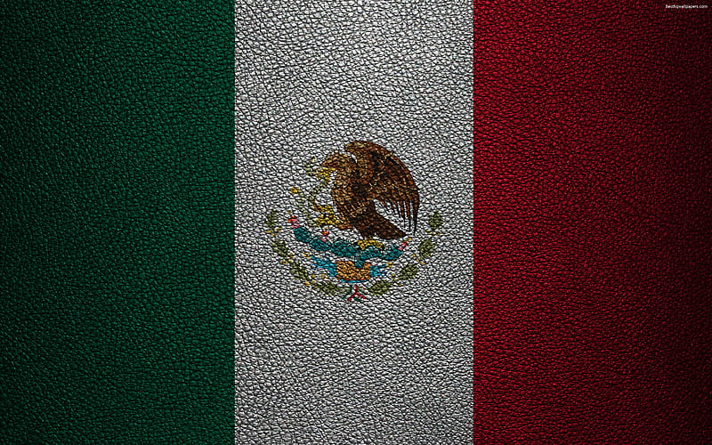 Flag of Mexico leather texture, North America, Mexican flag, flags of the world, Mexico, HD wallpaper