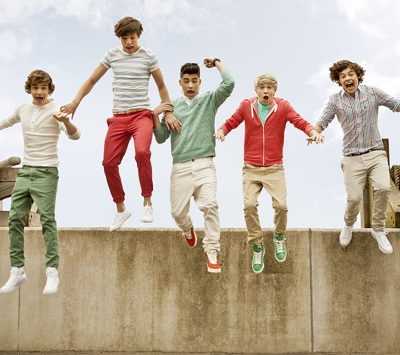 One Direction, 1d, boys, colorful, cute, harry, liam, louis, niall, uk, zayn, HD wallpaper