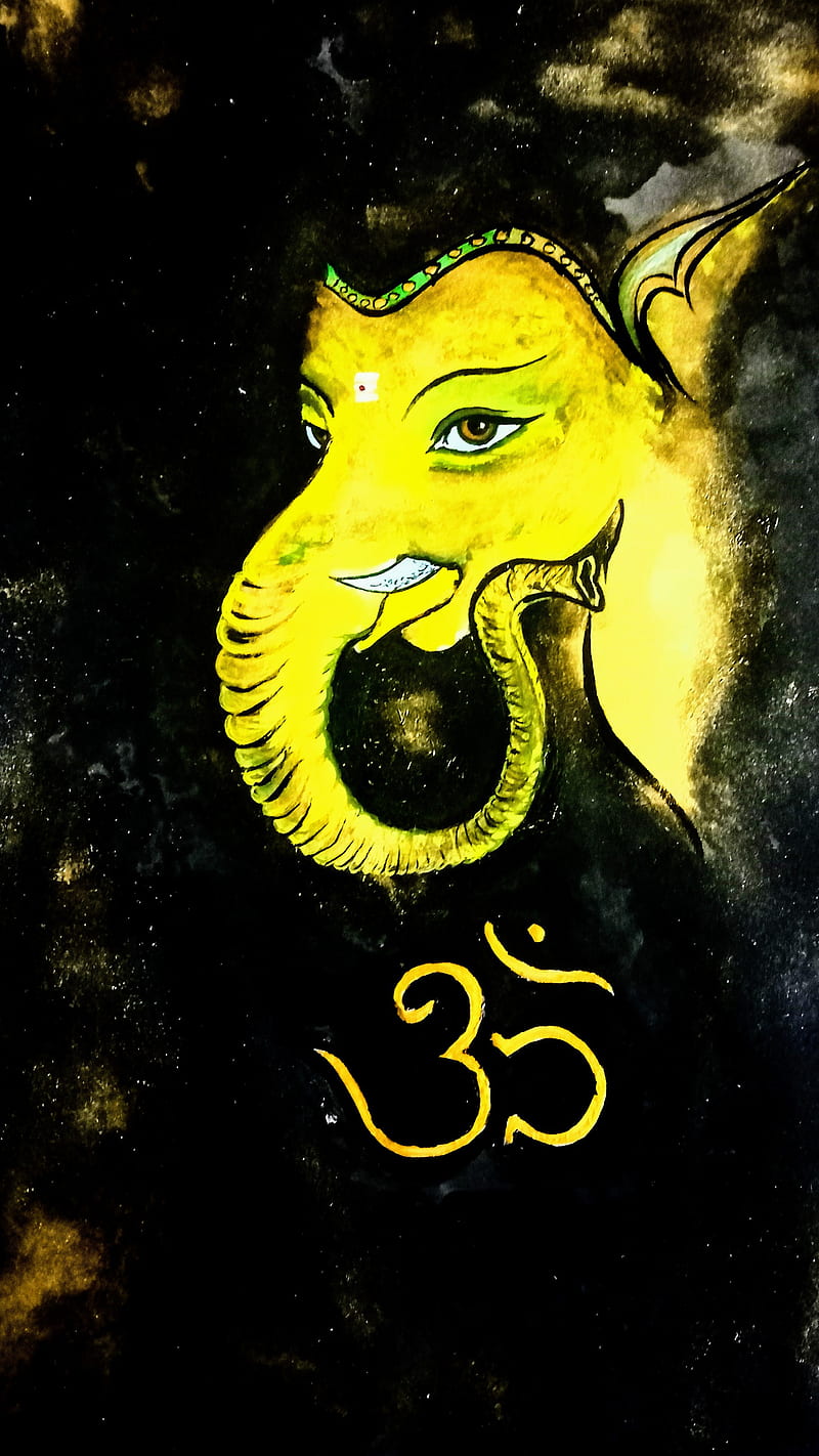 Ganesha Yellow , lord ganesha, ganpati, hindu, bhakti, devotional, god, HD phone wallpaper