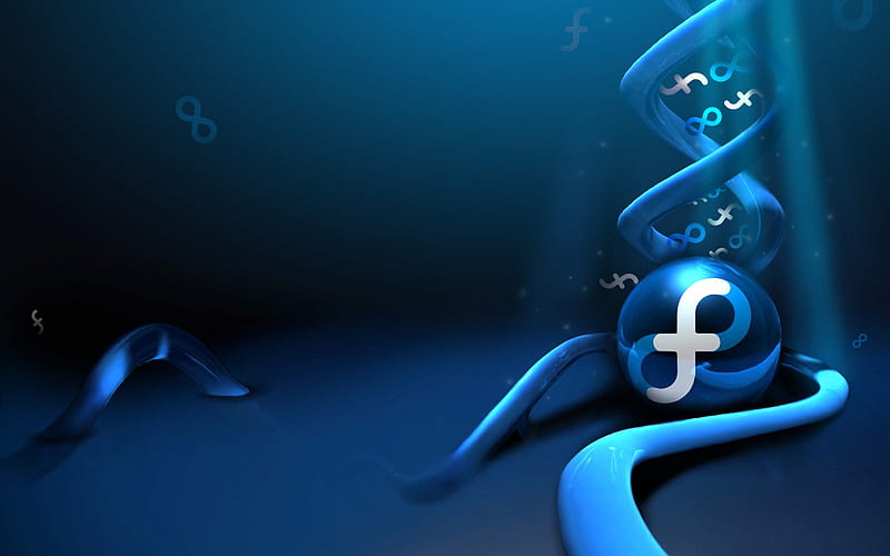 Fedora, 3d logo, creative, blue background, Fedora logo, Linux, HD wallpaper