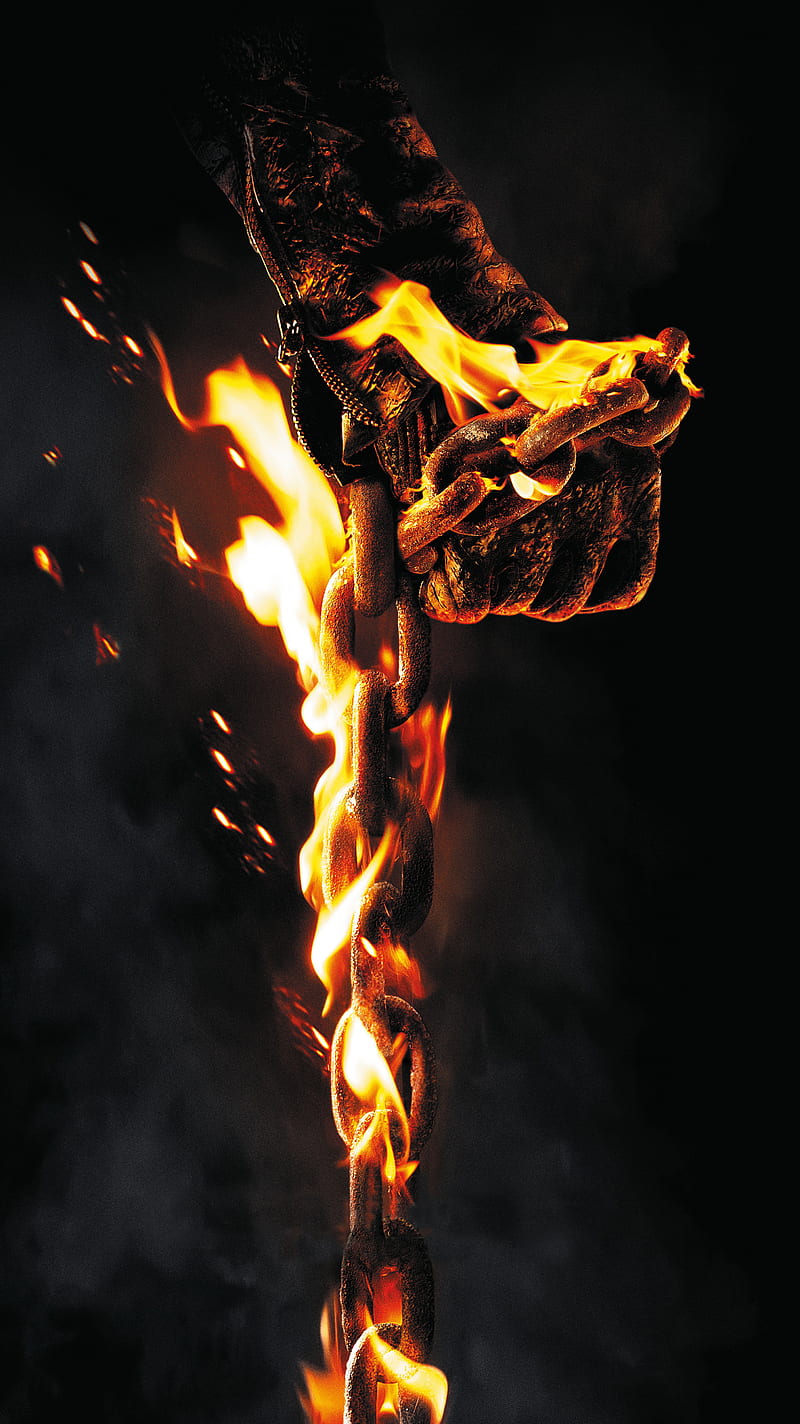 Ghost Rider, art, dark, evil, fantasy, fire, marvel, night, HD phone wallpaper