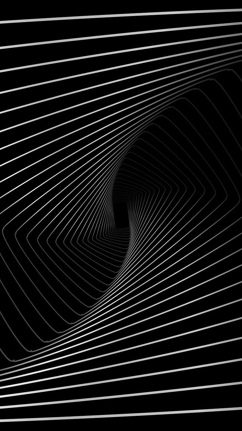 Black white illusion, black and white, illusions, line, lines, metal, silver, steel, HD phone wallpaper