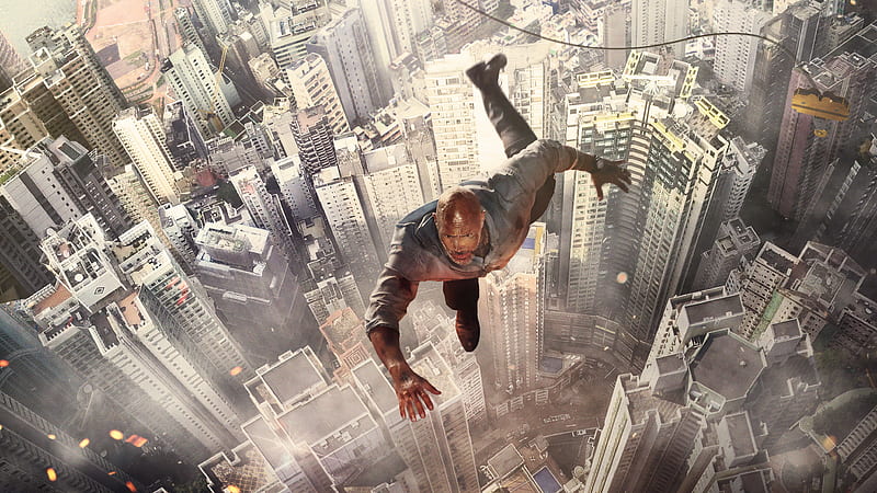 Dwayne Johnson Jumping Buildings , skyscraper-movie, 2018-movies, movies, dwayne-johnson, HD wallpaper