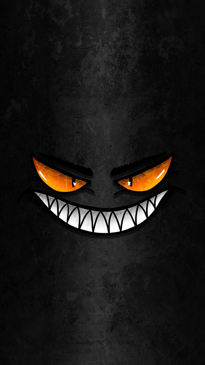 Evil smile, logo, scary, skull, HD phone wallpaper