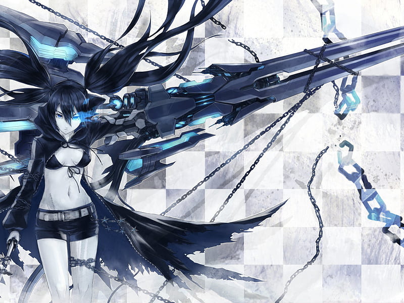 Black Rock shooter, awesome, demensions, action, girl, HD wallpaper | Peakpx