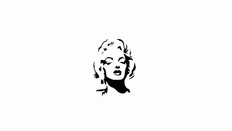 Marilyn Monroe Monochrome Minimal , marilyn-monroe, artist, artwork, digital-art, monochrome, black-and-white, white, HD wallpaper