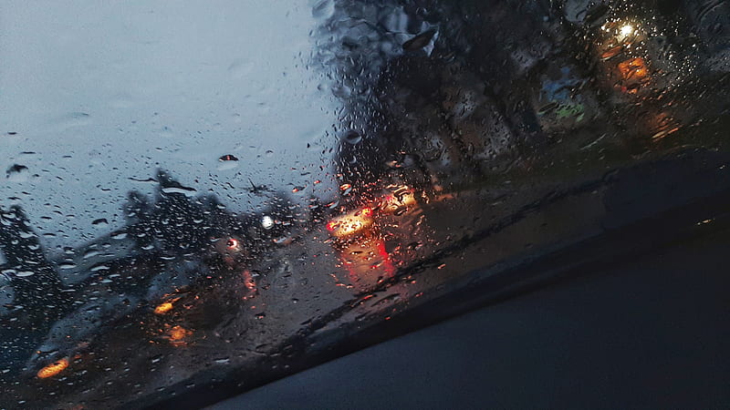 Morning Rain , falling, mix, morning glory, rain, traffic, HD wallpaper