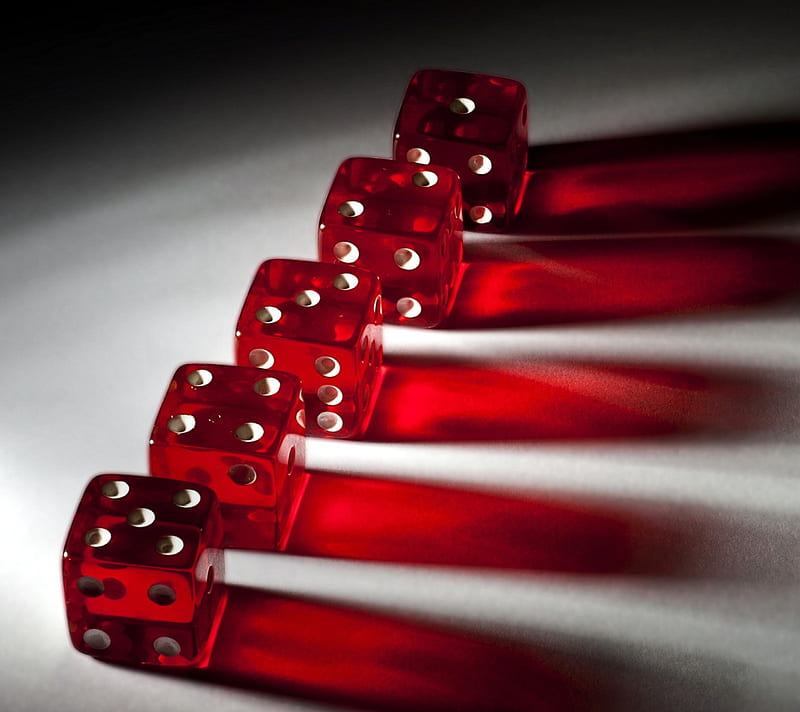 Red Dice, abstract, dices, HD wallpaper