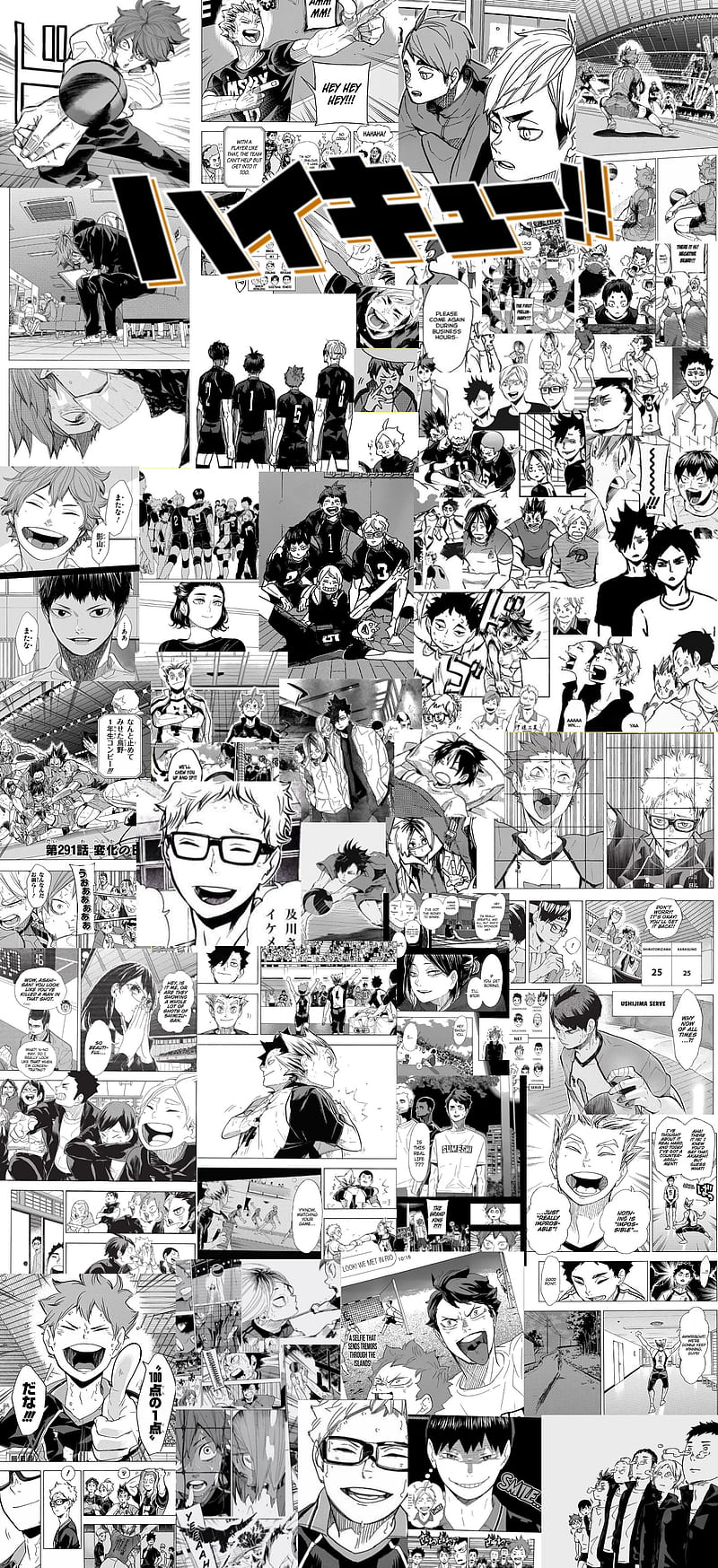 haikyuu manga, anime, hinata shoyo, kageyama, tsukishima kei, HD phone wallpaper