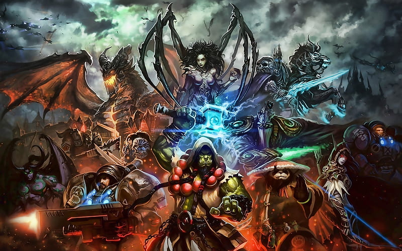 WoW, Zeratul, Thrall, characters cast, monsters, World Of Warcraft, demons, HD wallpaper