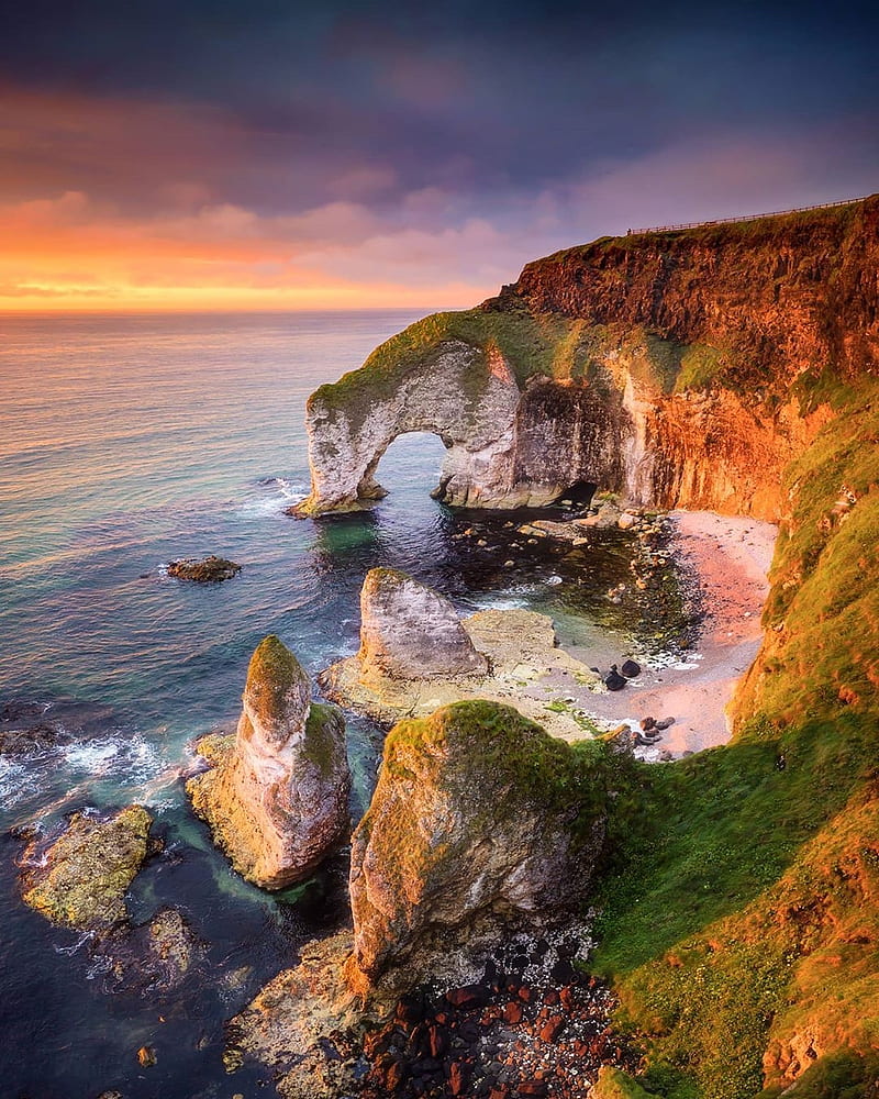 Wishing Arch, beach, causeway coast, cliffs, nature, northern ireland,  portrush, HD phone wallpaper | Peakpx