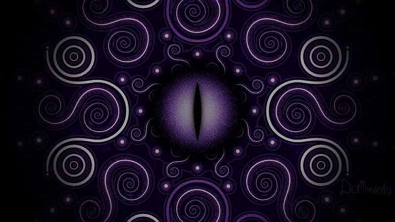 eye, pupil, patterns, purple, HD wallpaper