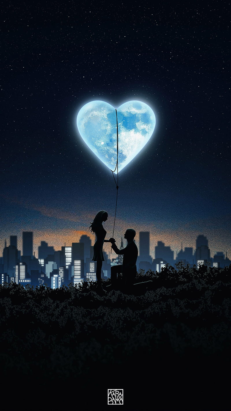 D**n Lovers, Karabanka, bonito, beauty, best, blue, city, day, days, dream, dreamy, for you, siempre, gift, girl, grass, heart, love, man, me, moon, night, sky, stars, surprise, valenties day, valentine, vector, woman, yellow, you, HD phone wallpaper