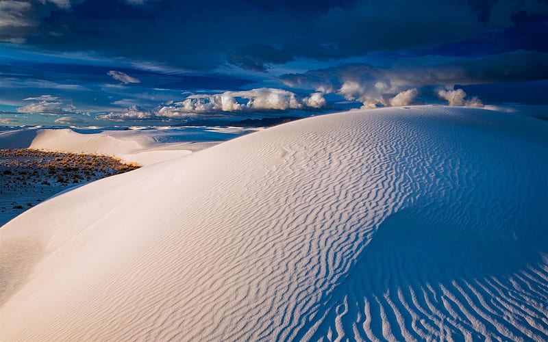gypsum dunes, White Sands National Park, New Mexico, white sand, dunes, beautiful landscape, USA, HD wallpaper