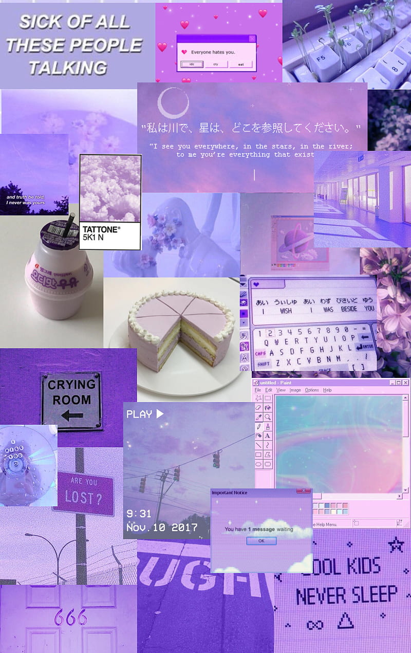 pastel purple collage, Lilac Collage, HD phone wallpaper