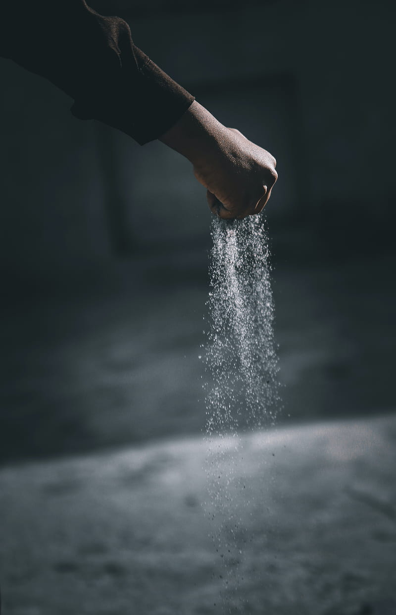 hand, sand, particles, HD phone wallpaper