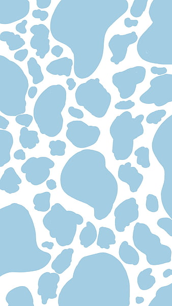 cow print, aesthetic, y, blue, baby blue, pattern, simple, cute, HD phone wallpaper