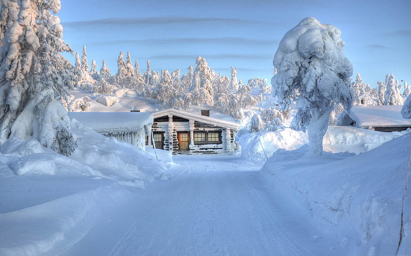 heavy snow r-Winter landscape, HD wallpaper