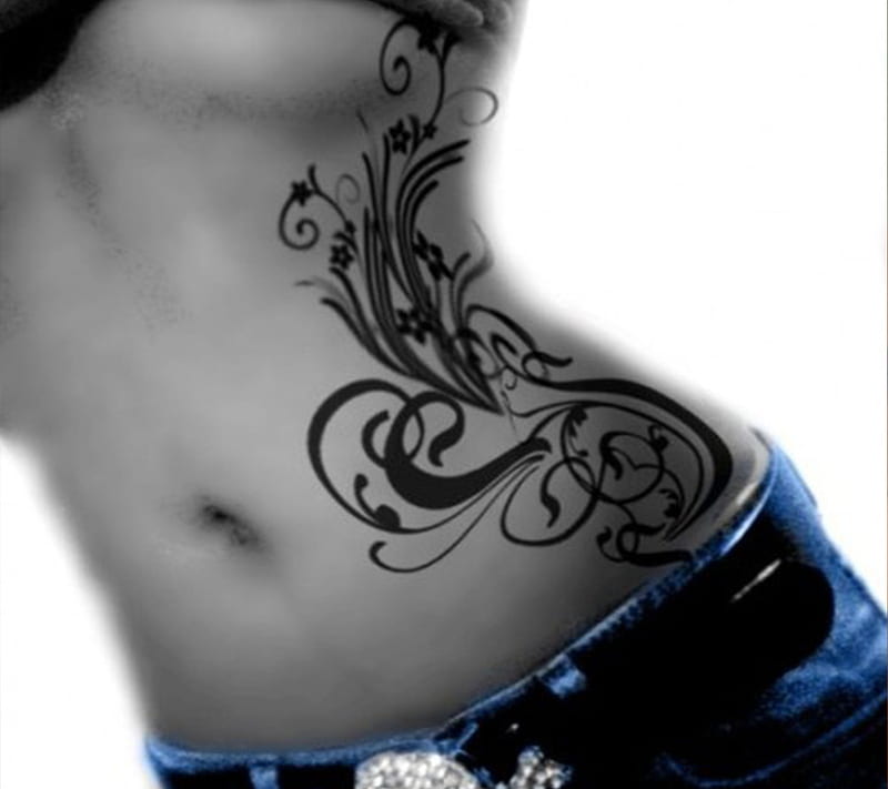 Belly, tattoo, HD wallpaper