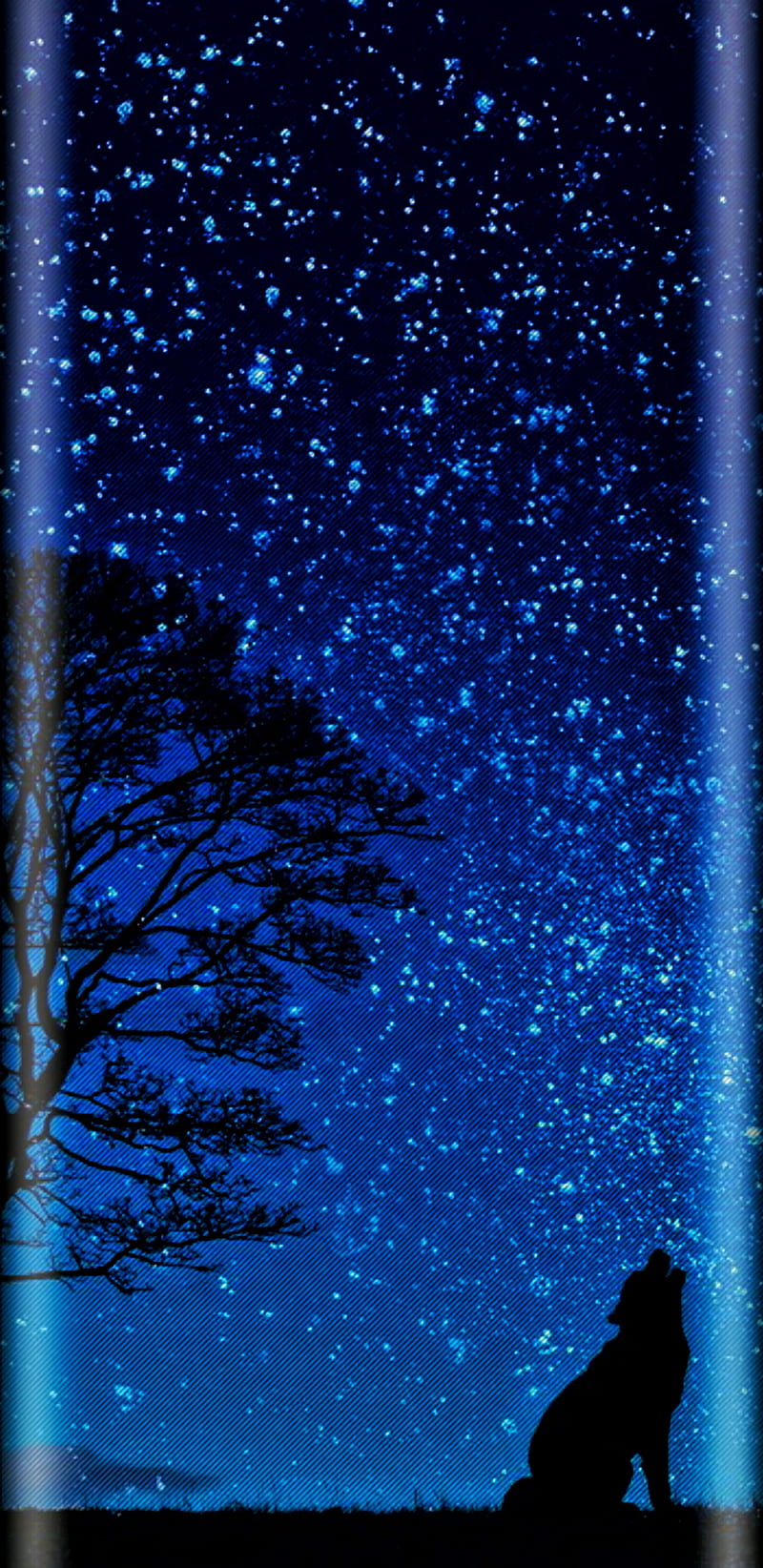Edge Wolf Midnight, sky, space, tree, blue, stars, darkness, r, deep, HD phone wallpaper