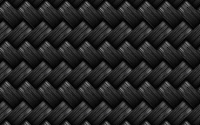 carbon wickerwork texture black carbon texture, wickerwork textures, black carbon background, lines, carbon background, black backgrounds, carbon textures, HD wallpaper