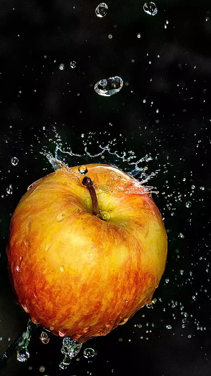 An apple, fruit, food, apple, original, water, drops, HD phone wallpaper |  Peakpx