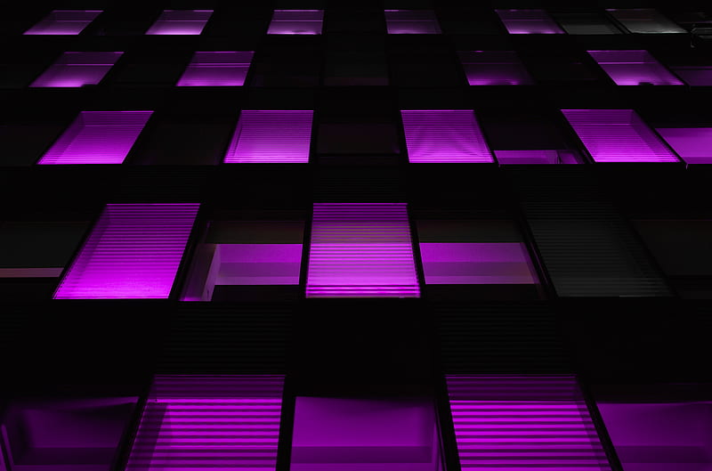 windows, dark, purple, backlight, neon, HD wallpaper