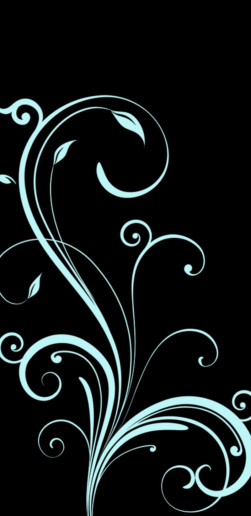 Teal swirls, art, black, cool, elegant, pretty, simple, HD phone wallpaper