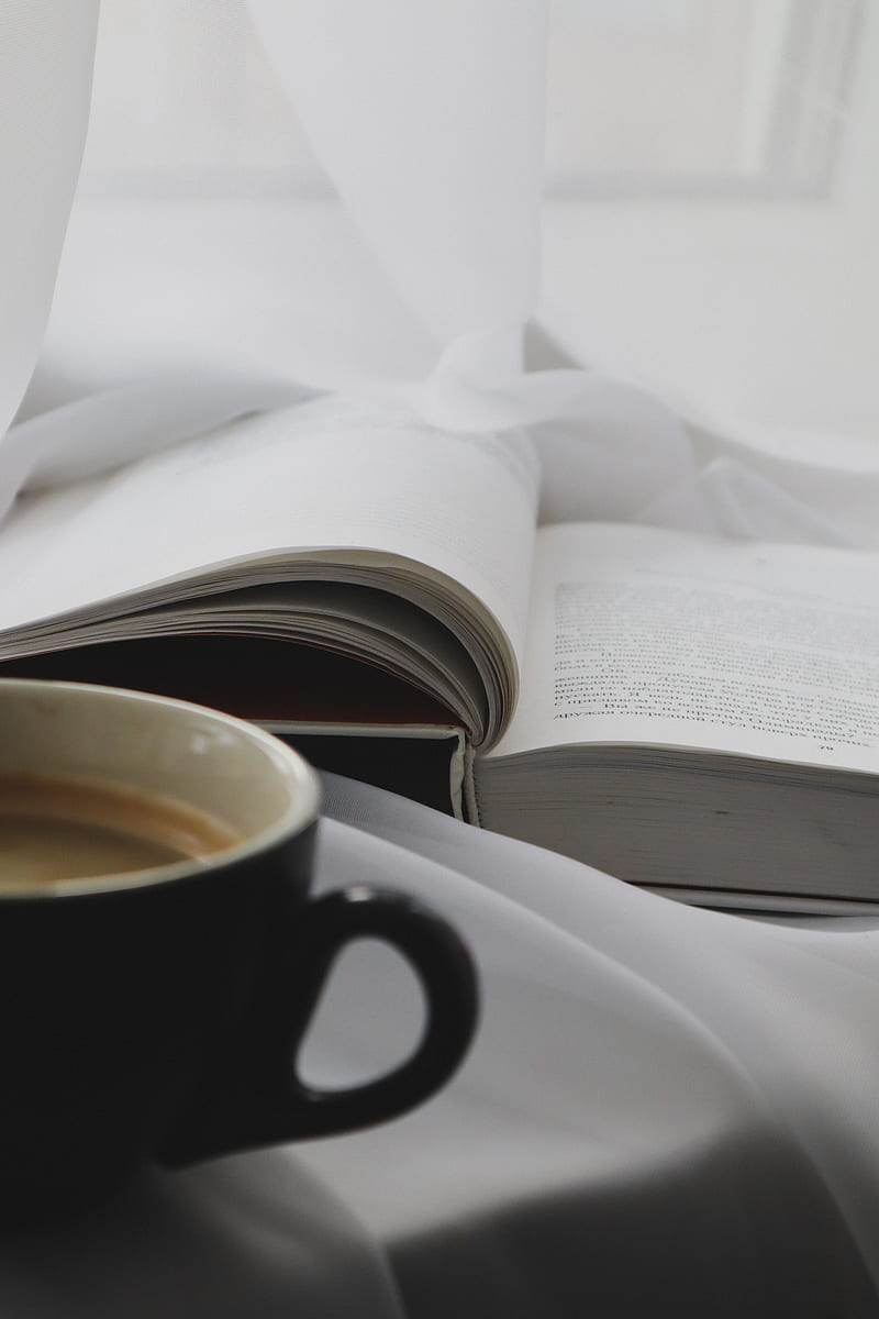 book, cup, coffee, comfort, HD phone wallpaper