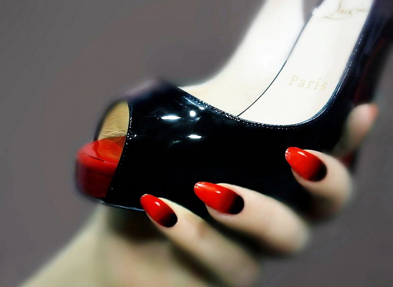 Stiletto Heels and Nails, stiletto, hand, shoe, heels, nails, HD wallpaper