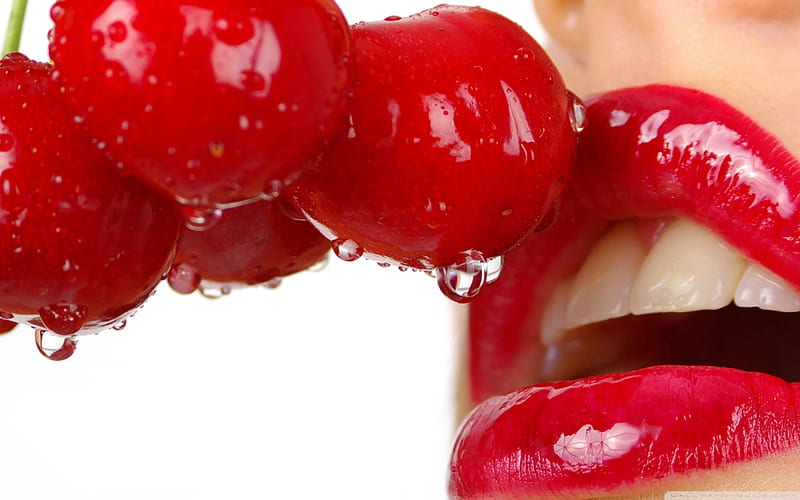 Lips, red, hot, cherry, HD wallpaper | Peakpx