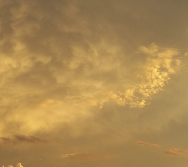 Yellow Sky, clouds, sky, sunset, yellow hue, HD wallpaper