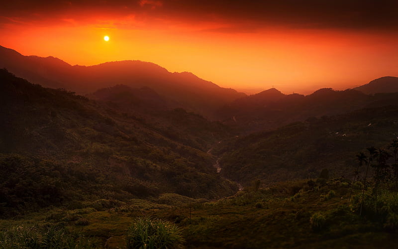 Sunset In Valley, HD wallpaper