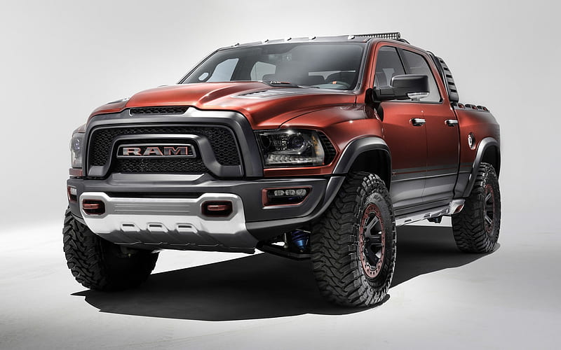 Dodge Ram 1500, 2018, exterior, red SUV, front view, tuning, American cars, Light Duty Pickup Truck, Dodge, HD wallpaper