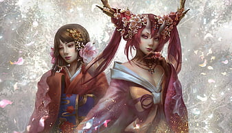 Sakura And Momo No Sei Momoo No Sei Flower Pink Horns Creature Sakura Hd Wallpaper Peakpx