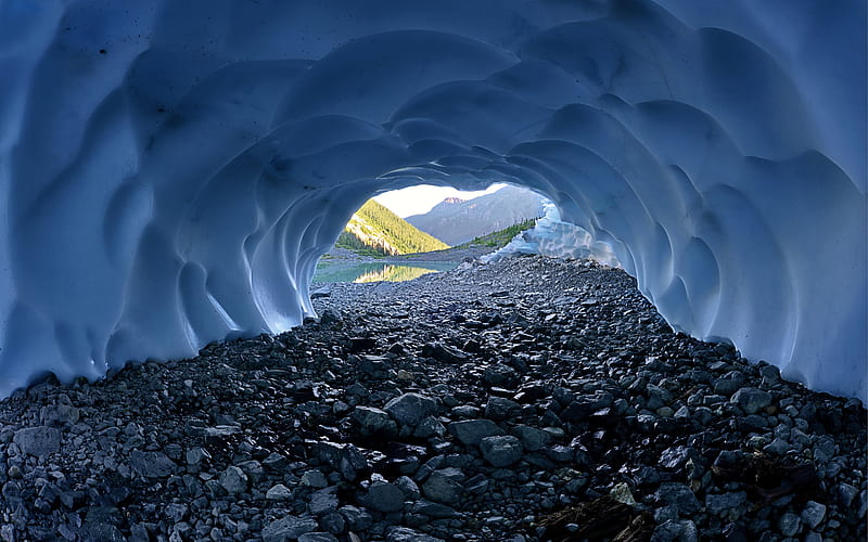 River Glacier Hole Cave Outdoor Adventure, HD wallpaper