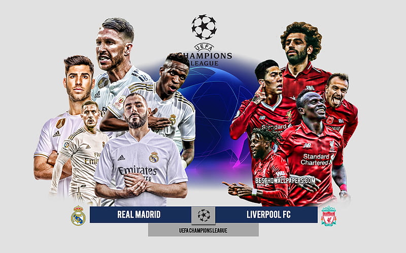 Real Madrid vs Liverpool FC, quarterfinals, UEFA Champions League, Preview, promotional materials, football players, Champions League, football match, Real Madrid, Liverpool FC, HD wallpaper