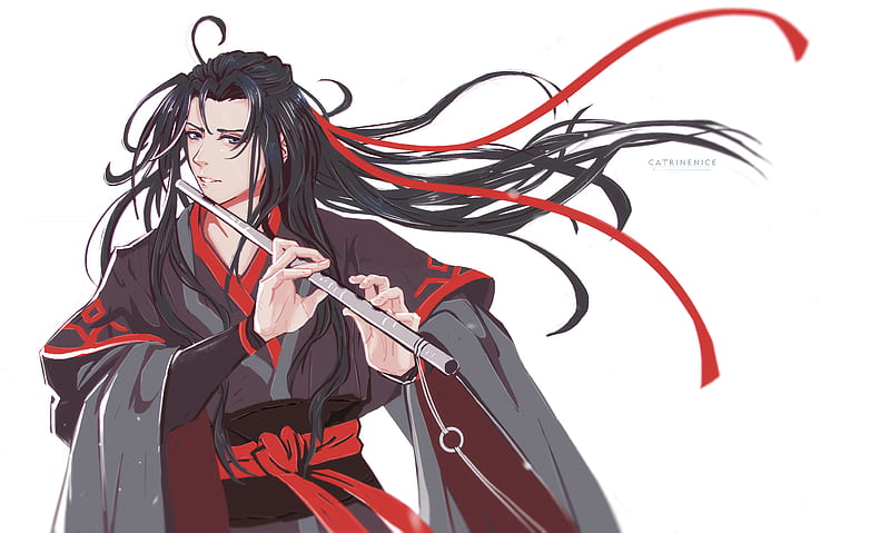 Wei wuxian, flute, mo dao zu shi, chinese clothes, Anime, HD wallpaper