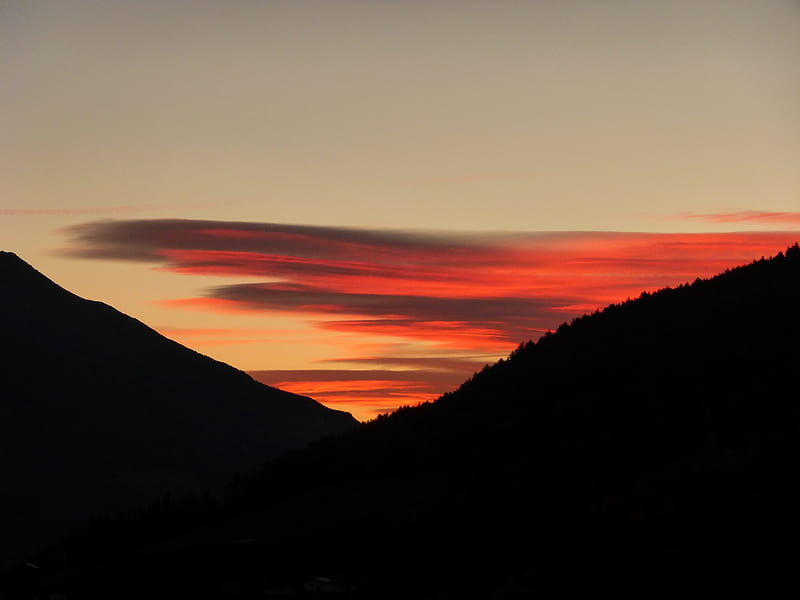 Sky Sunrise Morgenstimmung, sky, sunrise, nature, mountains, HD wallpaper