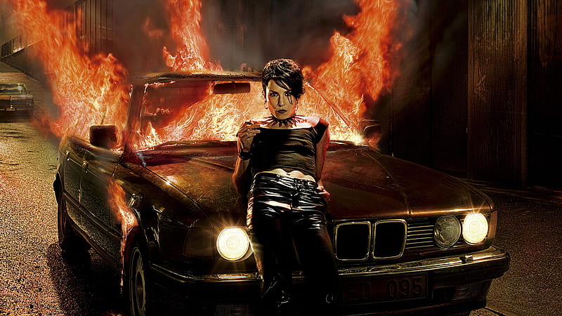 Hot, relaxed, fire, leaning on car, smoking, lady, alleyway, HD wallpaper