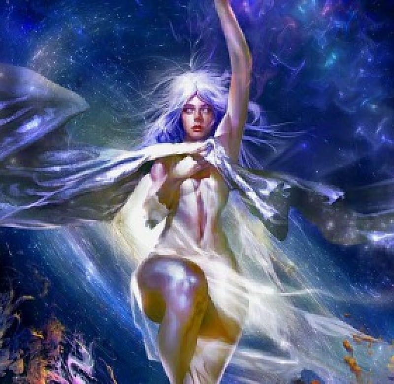 Andromeda, diety, fantasy, magic, women, HD wallpaper