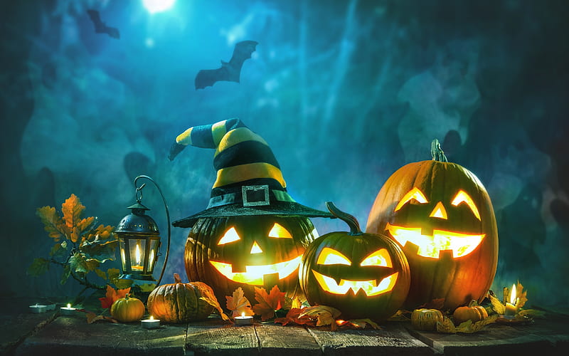 Happy Halloween, autumn, lantern, pumpkin, halloween, HD wallpaper | Peakpx