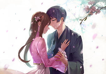 Cute Anime Couple Hug Wallpaper Download | MobCup