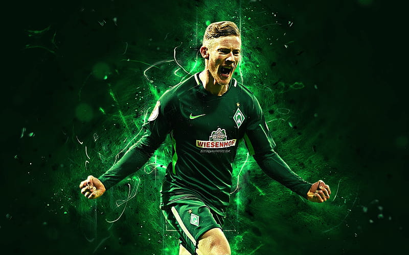 Florian Kainz, midfielder, austrian footballers, Werder Bremen FC, soccer, Kainz, Bundesliga, football, neon lights, HD wallpaper