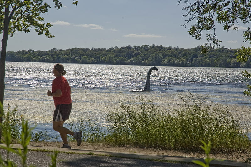 Loch Ness Monster Spotted, woman, lake, people, HD wallpaper
