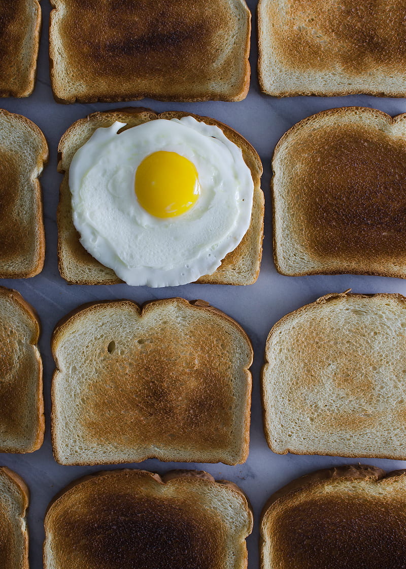 sunny side up egg on toasted breads, HD phone wallpaper