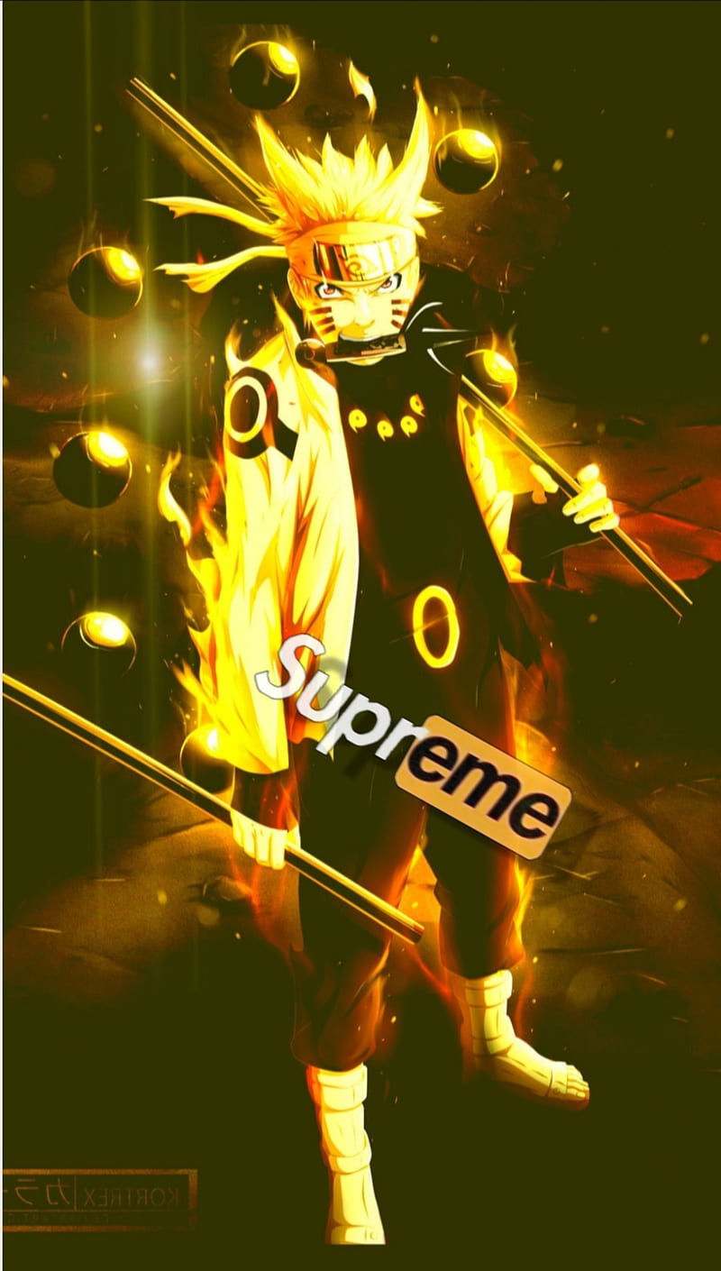 Supreme Naruto, king, logo, HD phone wallpaper